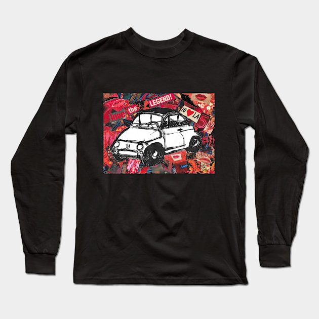 Fiat 500 collage - 1 Long Sleeve T-Shirt by walter festuccia